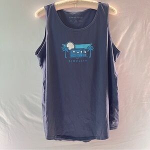 Life Is Good Blue/Grey Tank Top Size XL